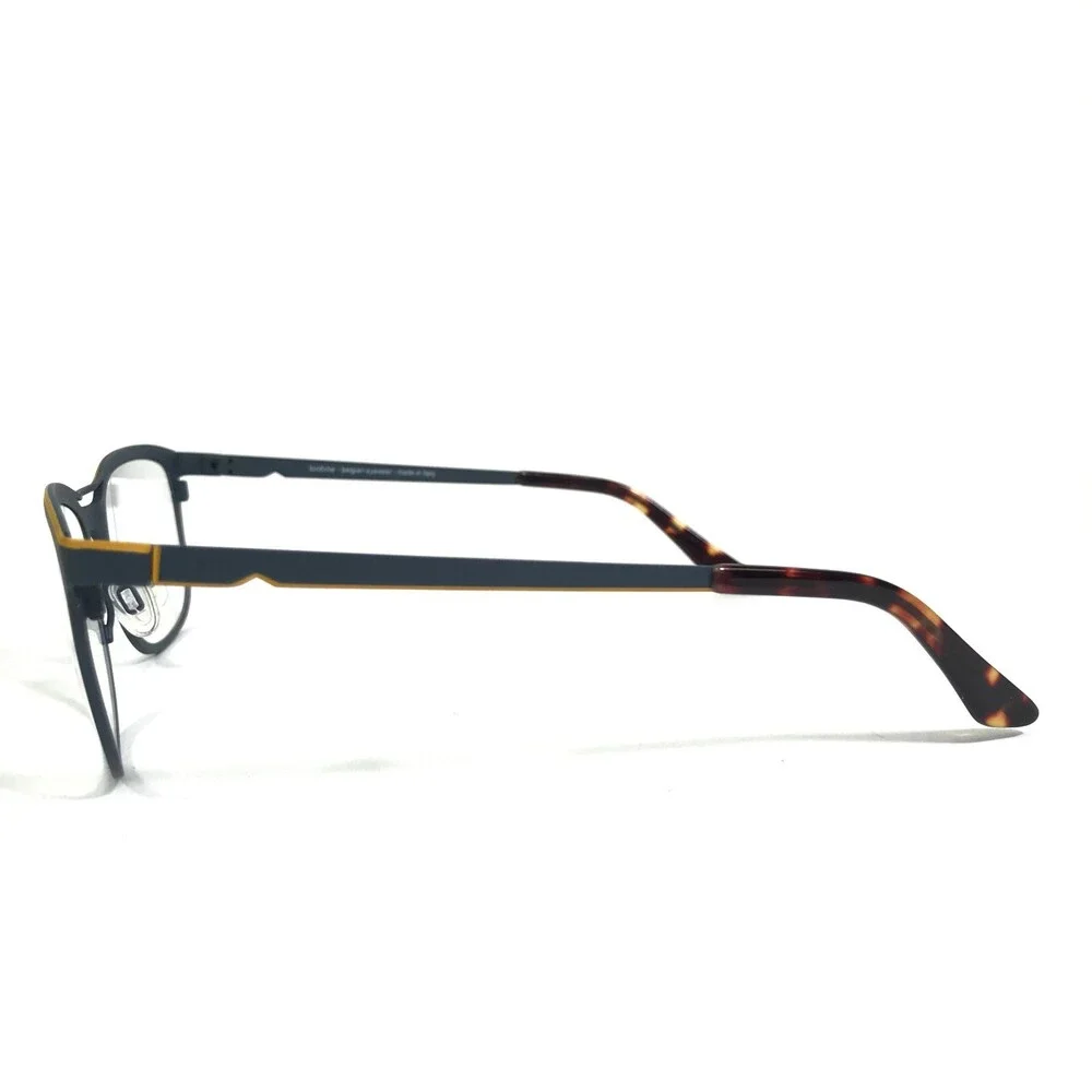 Binoche Eyeglasses Frames 148 c.04 Navy Blue Yellow Square Full Rim 55-19-148